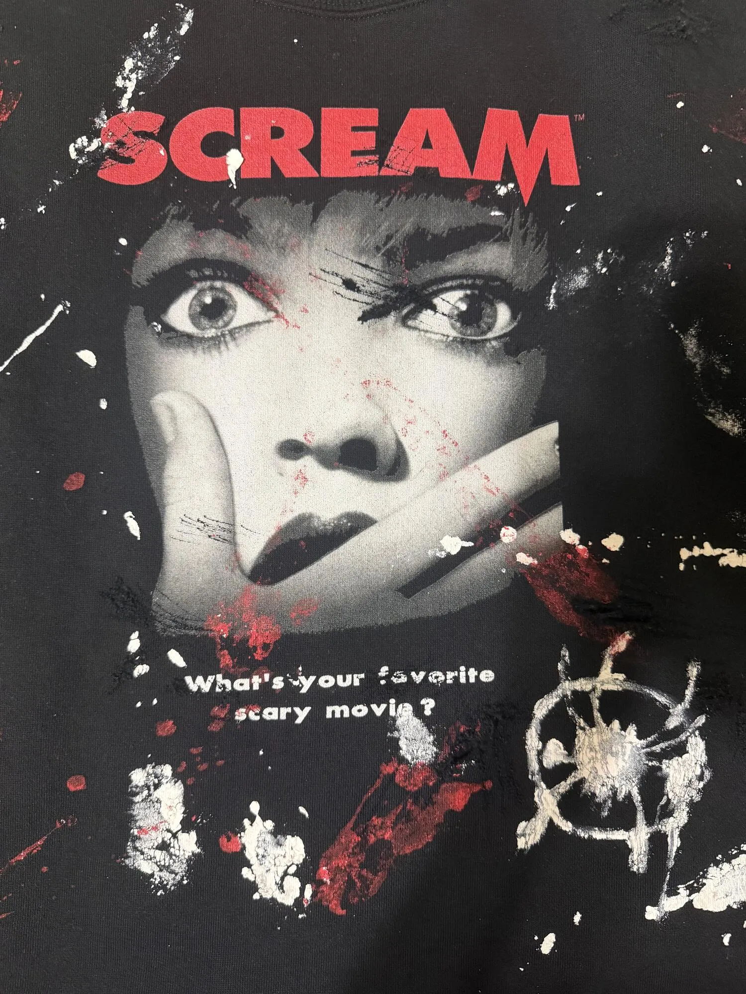 Pacsun Jeans, Painted and Cropped Pacsun Scream Sweater, view 3